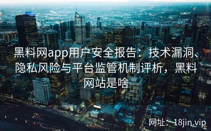 黑料网app用户安全报告：技术漏洞、隐私风险与平台监管机制评析，黑料网站是啥